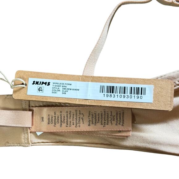 SKIMS Wireless Form T-Shirt Demi Bra Clay Size 34B NWT - Picture 4 of 4